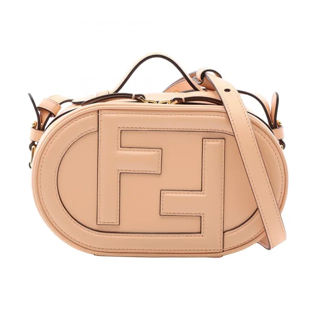 Fendi O-Rock Small Camera Bag Pink Beige Leather in Beige Leather from The Reluxe