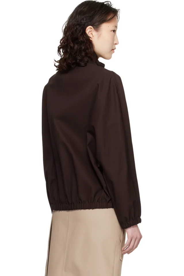 Courrèges Brown Buckle Zipped Bomber Jacket, photo 3 of 3 from SSENSE