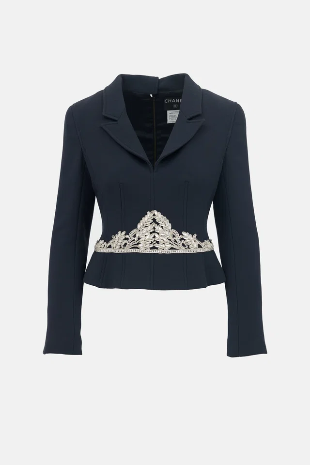 Chanel FW 2002 Wool Embellished Jacket in Wool from VSP Consignment
