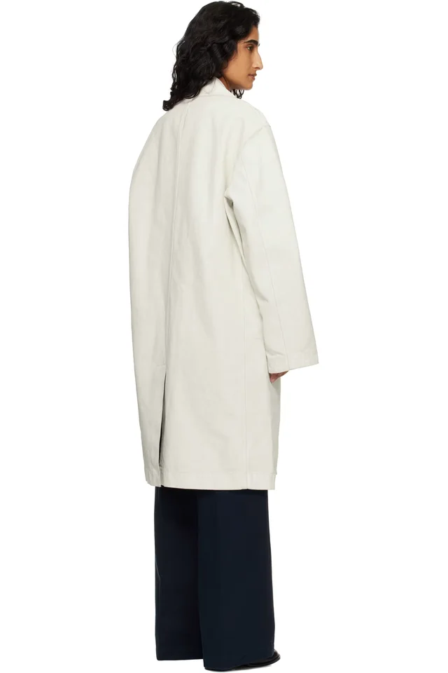 A.P.C. Off-White Coated Canvas Coat, photo 3 of 4 from SSENSE