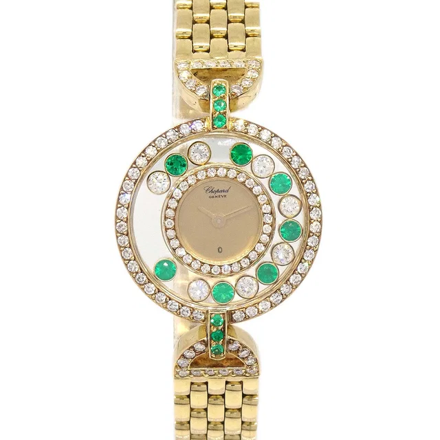 Chopard Happy Diamonds Ref.20/4566 Quartz Watch 18KYG Diamond Emerald in Green from AMORE Vintage Tokyo