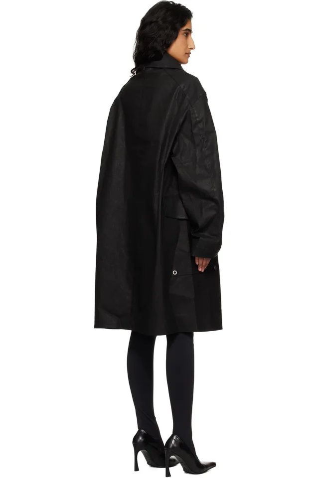 VETEMENTS Black Fireman Hooks Coat, photo 3 of 4 from SSENSE