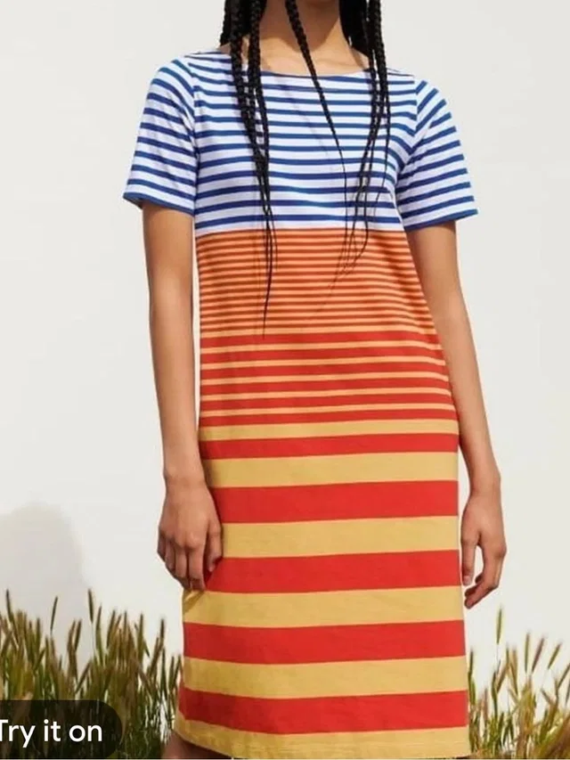Marni Striped Multicolor Midi Dress - Blue, Orange, Red, Yellow! Xs in orange|blue from Poshmark