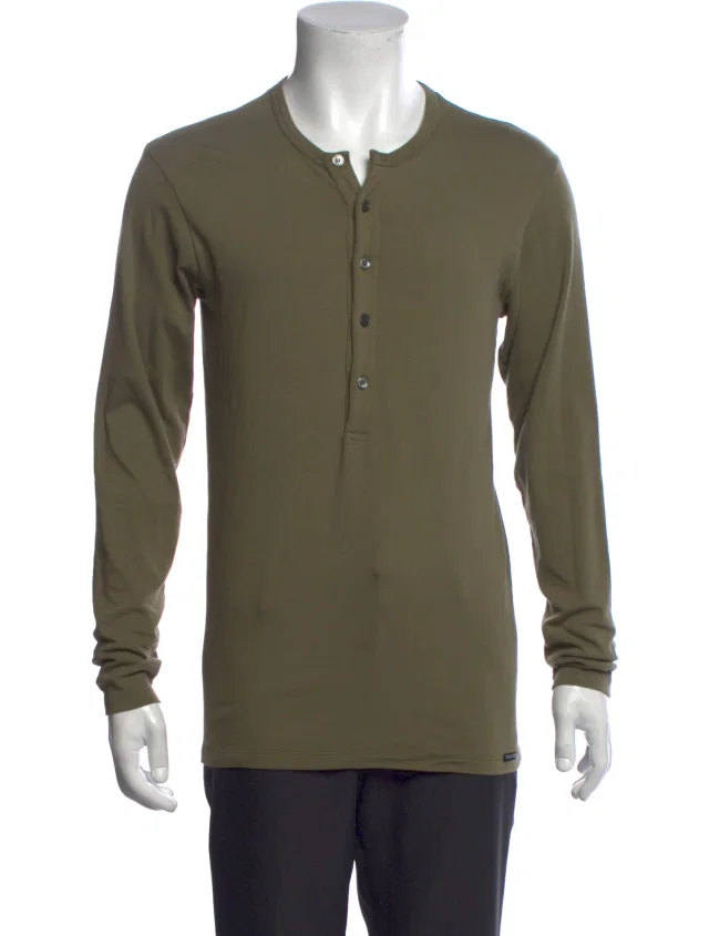 Tom Ford V-Neck Long Sleeve Pullover in green from The RealReal