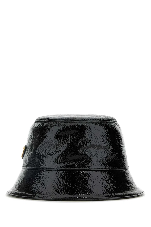 Prada Naplak Leather Bucket Hat — Black in Black Leather from HEWI