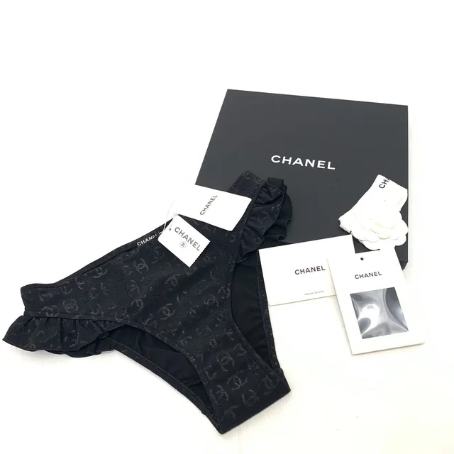 Chanel Swimsuit CC Logo All Over Print 38 Swimwear from The Reluxe
