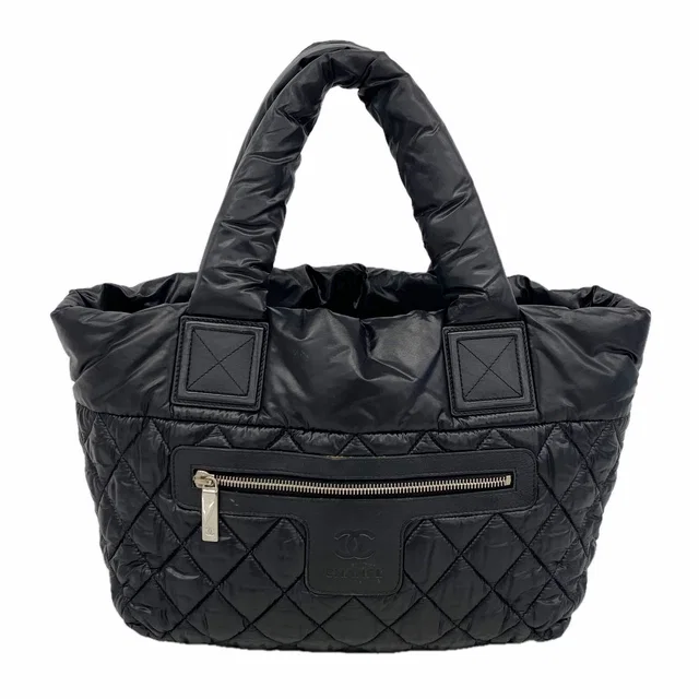 Chanel Tote Bag Coco Cocoon Nylon Black Silver in Black Nylon from The Reluxe