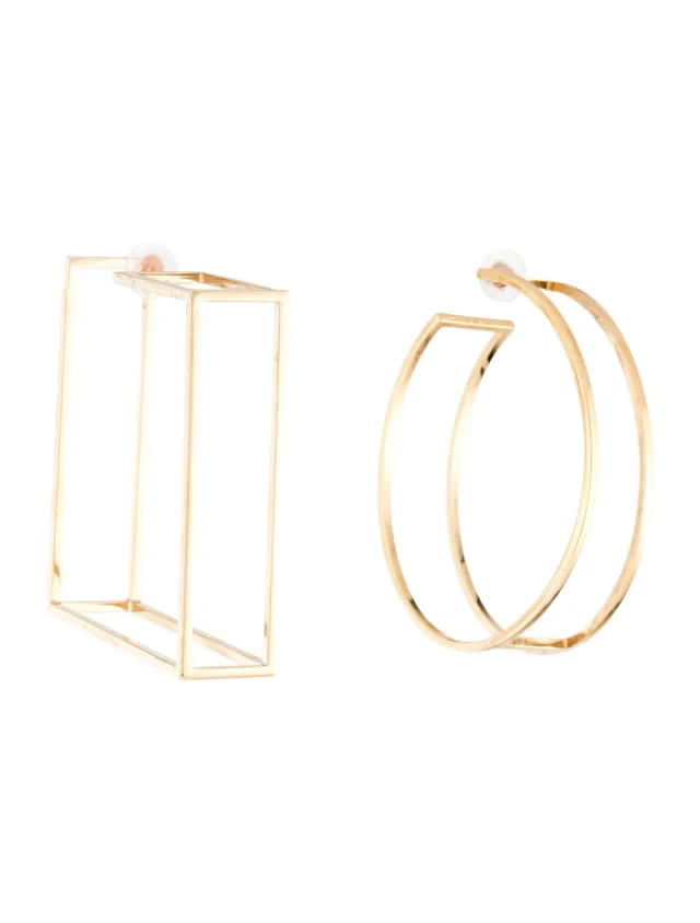 Jacquemus Circular/Square Hoop Earrings in multicolor from The RealReal