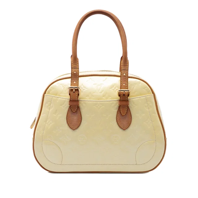 White Louis Vuitton Monogram Vernis Summit Drive Handbag in White Leather from Designer Revival