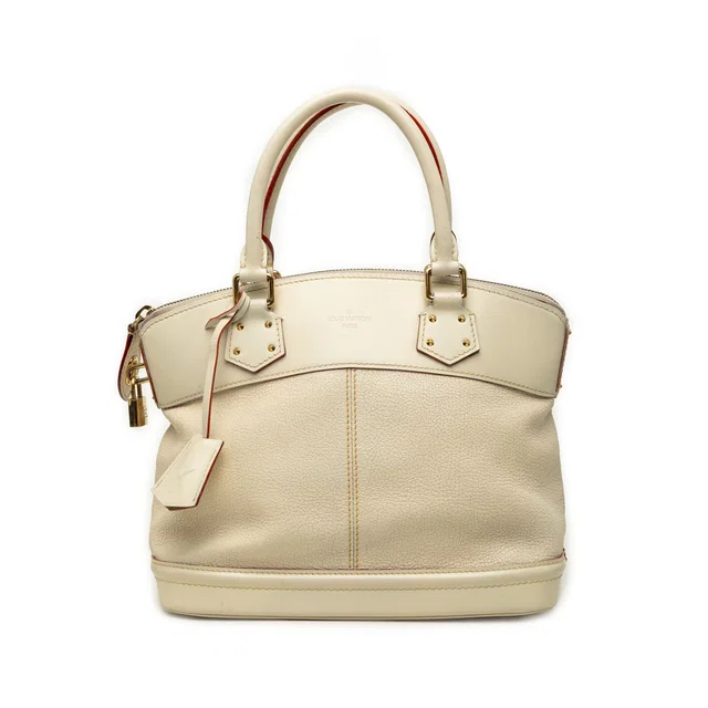 White Louis Vuitton Suhali Lockit PM Handbag in White Leather from Designer Revival