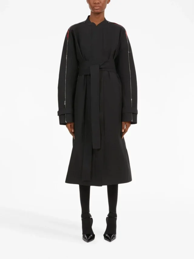 Ferragamo Zip Detail Cotton Belted Trench Coat, photo 3 of 3 from Balardi