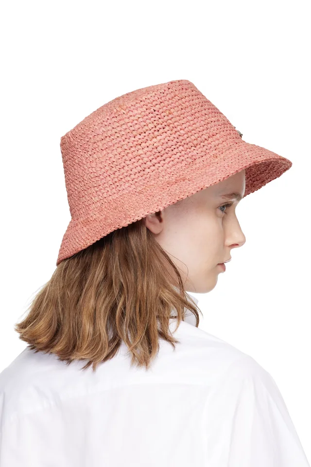 Vivienne Westwood Pink Raffia Bucket Hat, photo 3 of 3 from SSENSE