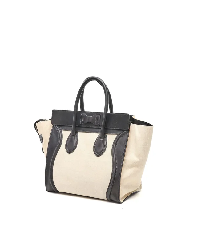 Celine Mini Luggage Canvas & Leather Bag in Canvas from A Retro Tale, photo 3 of 9