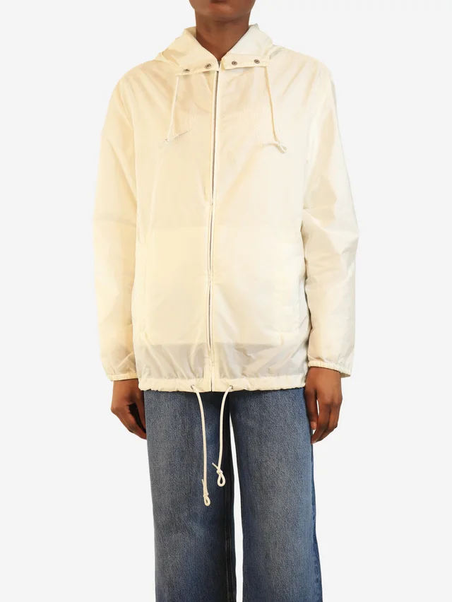 Miu Miu White nylon jacket - size UK 8 in White Nylon from Sign of the Times
