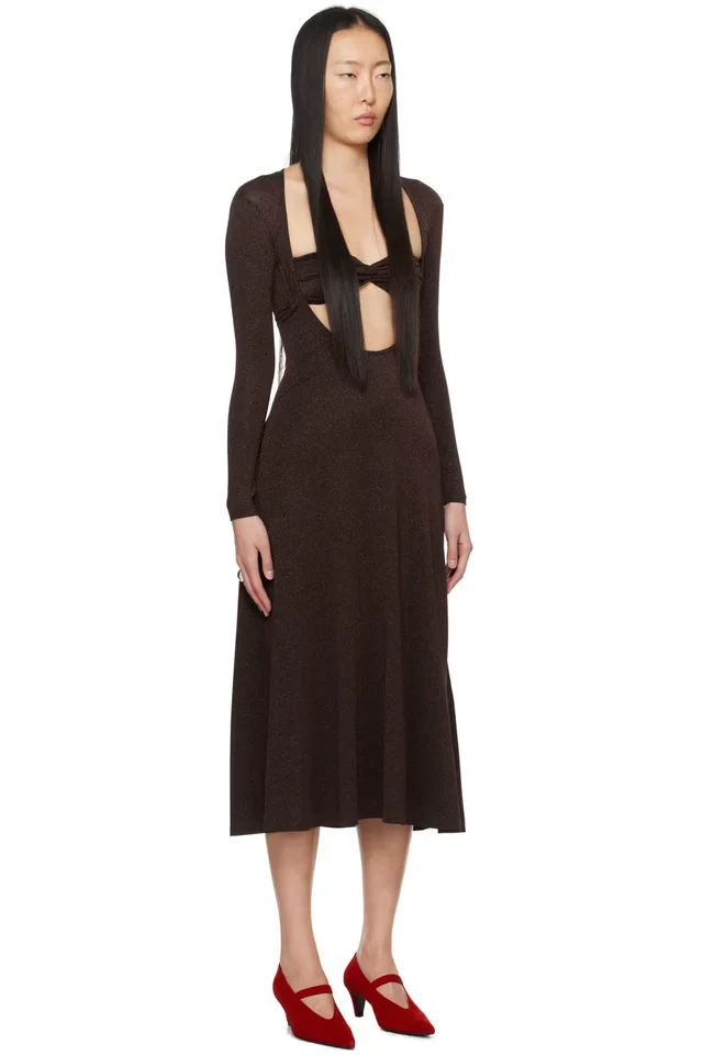 Beaufille Brown Baes Midi Dress, photo 2 of 2 from SSENSE