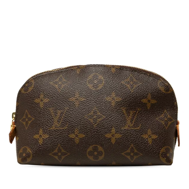 Brown Louis Vuitton Monogram Cosmetic Pouch PM in Brown Coated canvas from Designer Revival