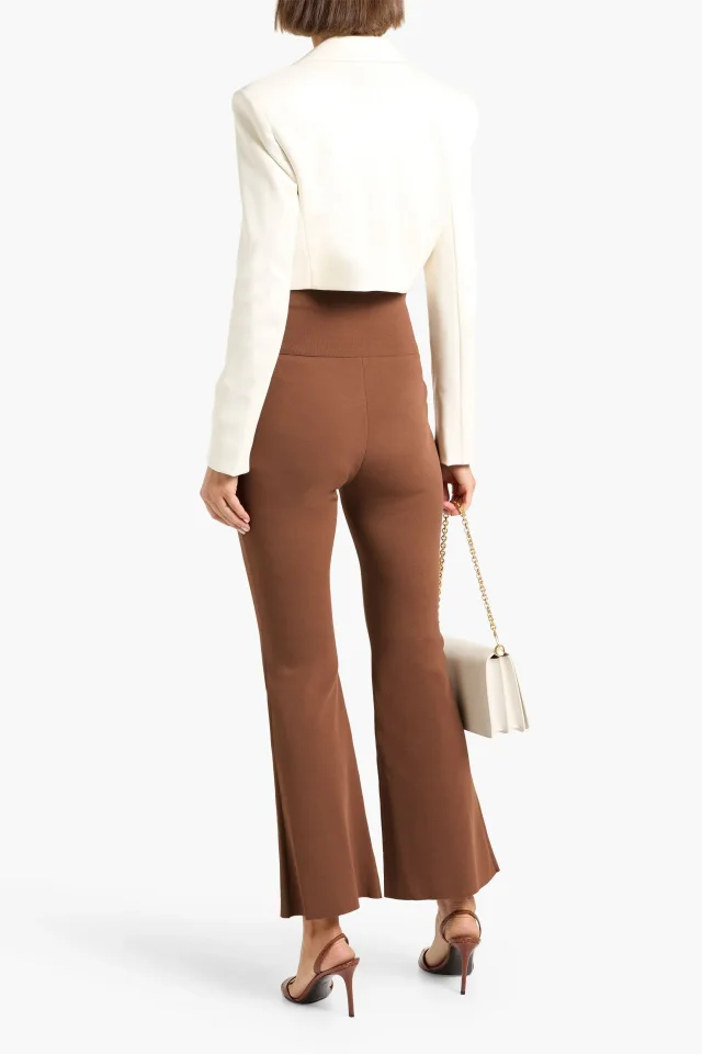 Stella McCartney Stretch-Knit Flared Pants in Brown, photo 3 of 4 from THE OUTNET