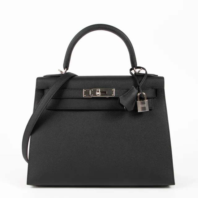 Hermès Kelly 28 Black Epsom Sellier PHW in Black Epsom leather from Labellov, photo 3 of 5