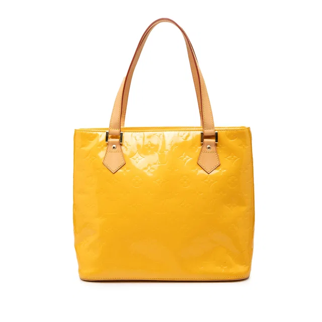 Yellow Louis Vuitton Monogram Vernis Houston Tote Bag in Yellow Leather from Designer Revival