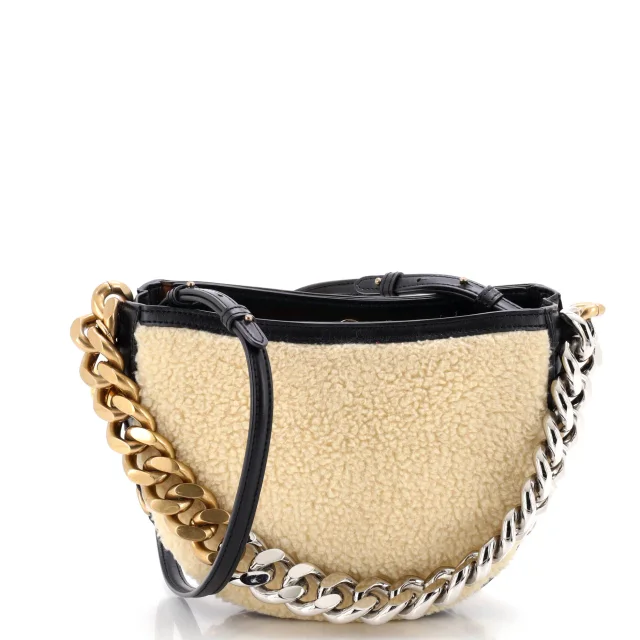Stella McCartney Frayme Shoulder Bag Faux Shearling and Faux Leather Small in Leather from Rebag