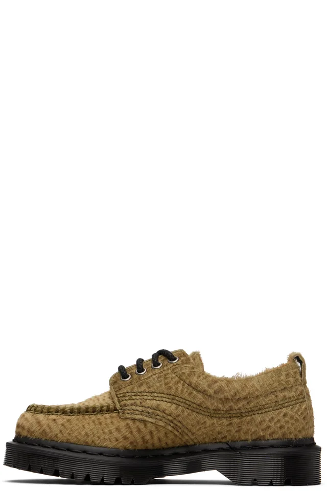 Dr. Martens Green Lowell Hair On Leather Moc Toe Derbys, photo 3 of 5 from SSENSE