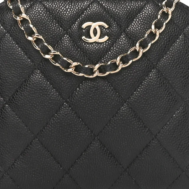 Chanel Caviar Quilted Mini Classic Clutch in Black Caviar leather from FASHIONPHILE, photo 7 of 10