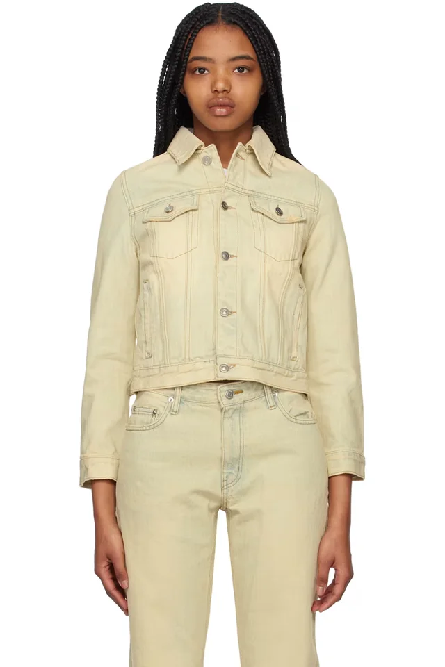 Beige Faded Denim Jacket, image 1 of 1 from SSENSE