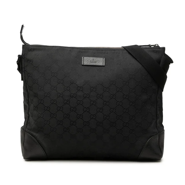 Black Gucci GG Canvas Joy Messenger Bag in Black Canvas from Designer Revival