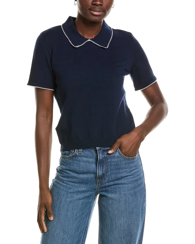 CeCe Contrast Trim Collared Sweater, image 1 of 1 from Rue La La