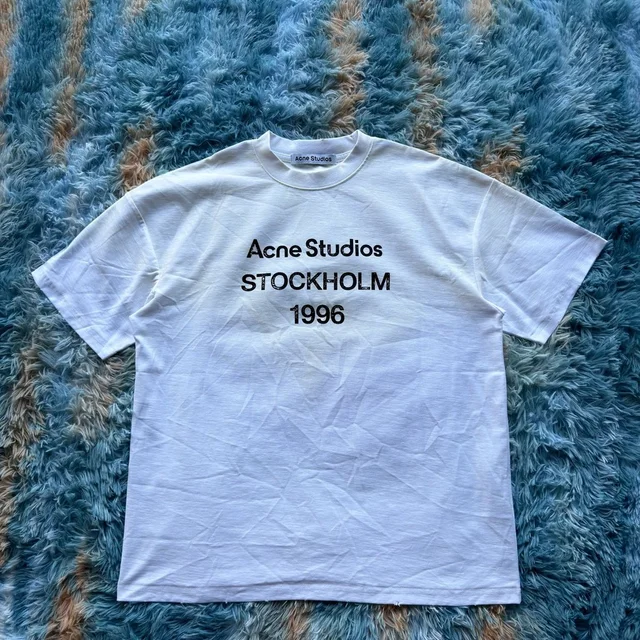 Acne Studios Stockholm 1996 White Cotton Logo T-Shirt in white from Poshmark