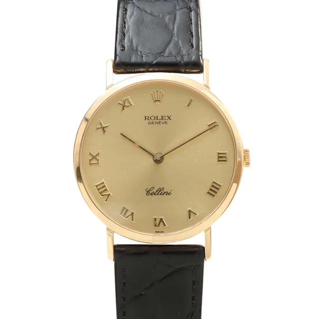 Rolex Circa 1991 18K Cellini 31mm 4112 Hand-wound White in White Leather from VINTAGE QOO TOKYO