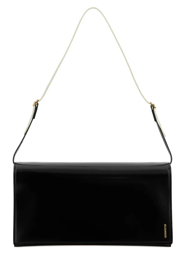 Jil Sander File Shoulder Bag — Black in Black Calfskin from HEWI