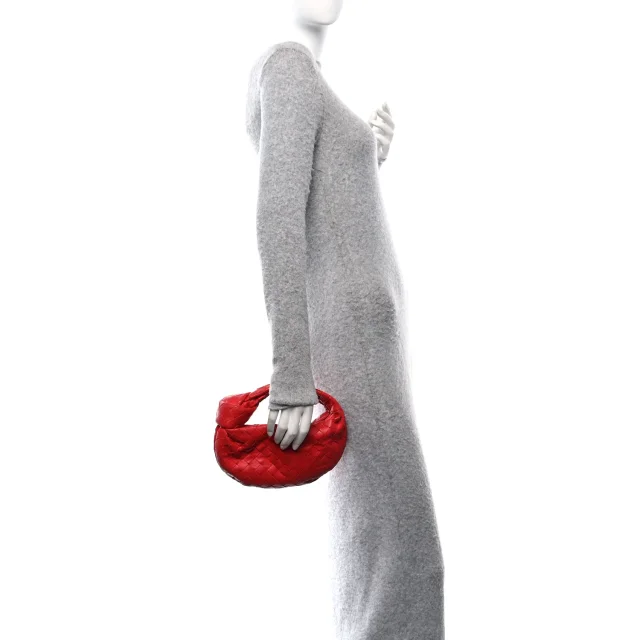 Bottega Veneta Nappa Intrecciato Mini Jodie Red in Red Nappa leather from FASHIONPHILE, photo 2 of 10