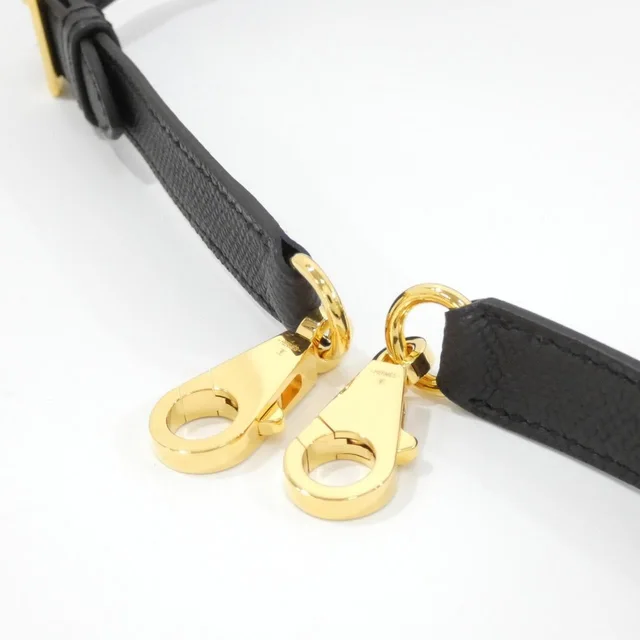 HERMES 087011CC Strap in BLACK+WHITE+BLACK / PALLADIUM (GOLD) hardware Canvas/ EPSON from KOMEHYO, photo 4 of 4