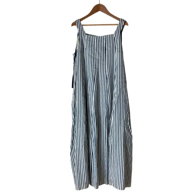 'S Max Mara Linen Stripe Dress in Blue Linen from LuxUness