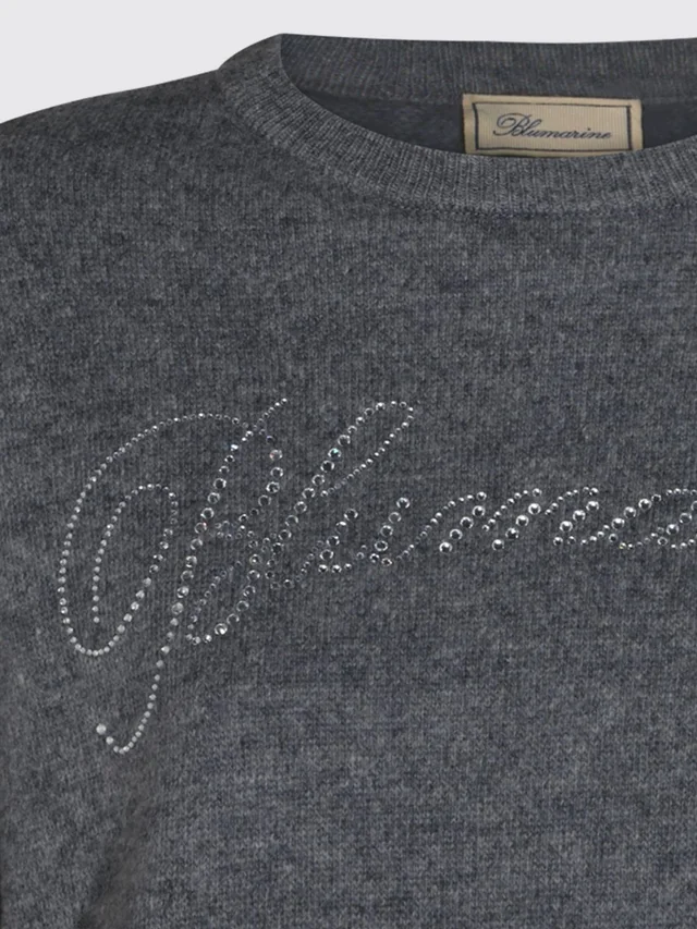 Blumarine Logo Embellished Cropped Sweatershirt, photo 3 of 5 from SENSER