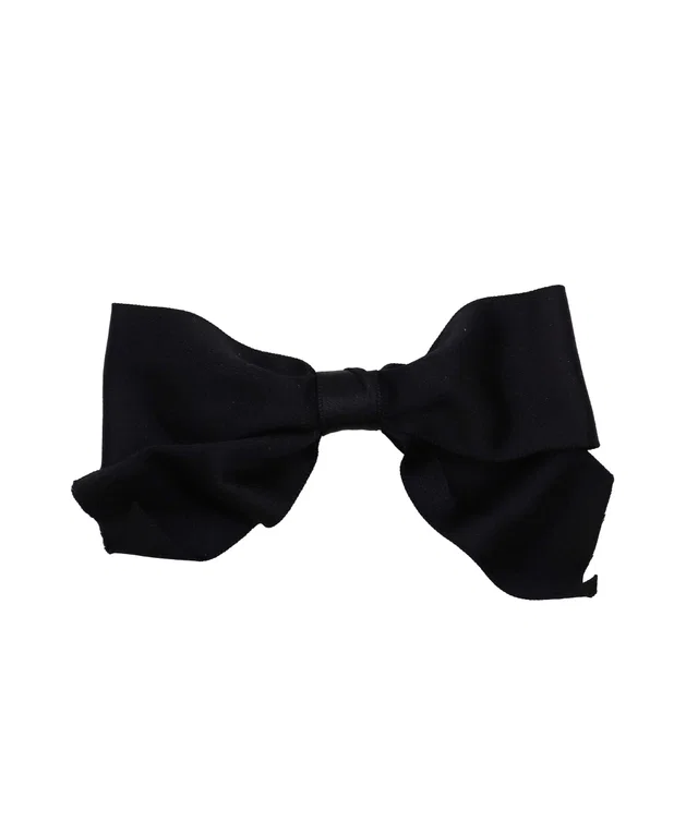 Chanel Tortoiseshell Satin Acrylic Black Bow Hair Clip in Black Satin from Luxury Promise