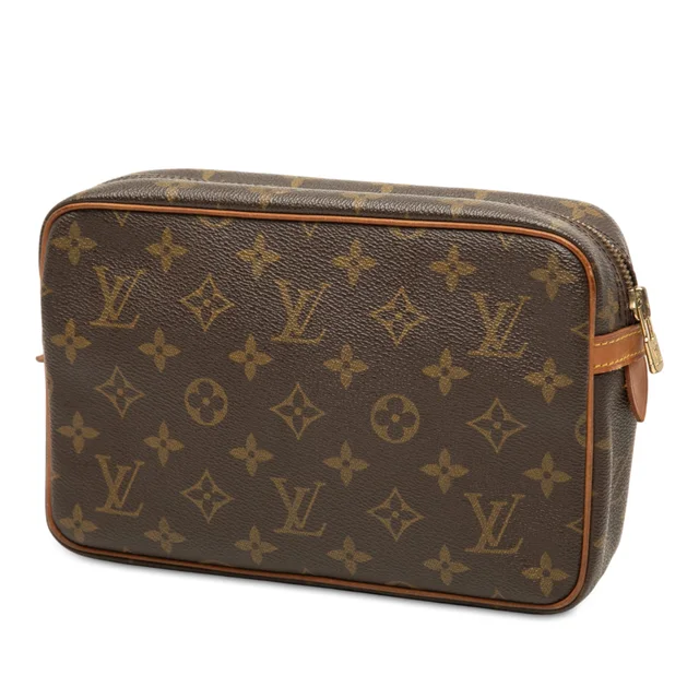 Brown Louis Vuitton Monogram Compiegne 23 Clutch Bag in Brown Coated canvas from Designer Revival, photo 2 of 2
