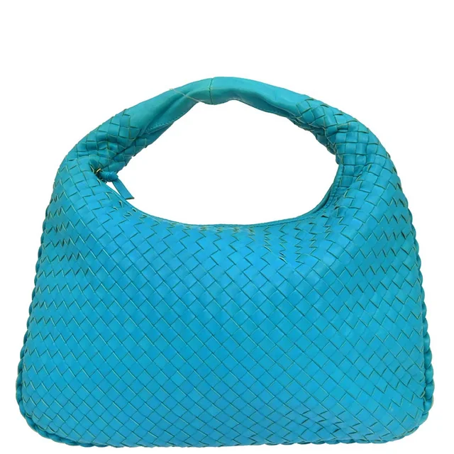 Bottega Veneta Blue Lambskin Intrecciato Hobo Handbag in Blue Lambskin from AMORE Vintage Tokyo