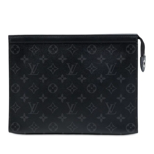 Black Louis Vuitton Monogram Eclipse Pochette Voyage MM Clutch Bag in Black Canvas from Designer Revival