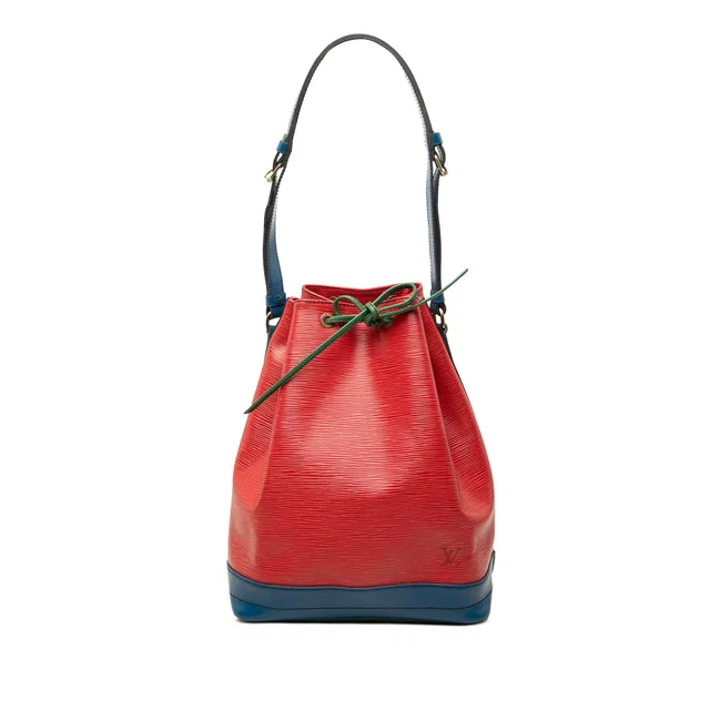 Red Louis Vuitton Epi Tricolor Noe GM Bucket Bag in Red Leather from Designer Revival