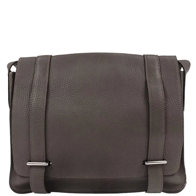 Hermès Etain Taurillon Clemence Steve Caporal 27 Shoulder Bag in Taupe Clemence leather from AMORE Vintage Tokyo