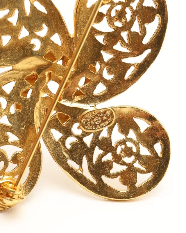 Chanel Vintage Coco Mark Brooch in Silk from A Retro Tale, photo 3 of 4