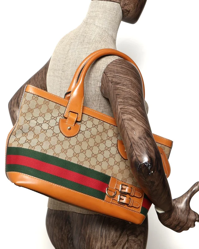 Gucci GG Web Heritage Tote Bag in Canvas from A Retro Tale, photo 9 of 9