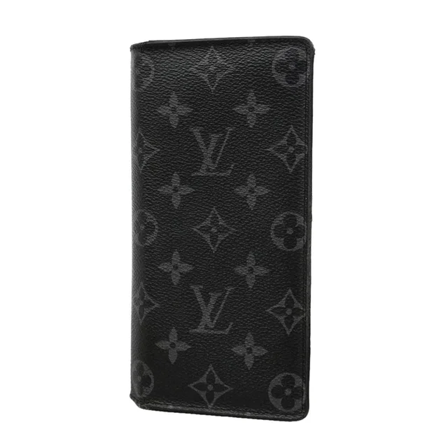 Louis Vuitton Wallet Monogram Eclipse Portefeuille Brazza Black in Black from The Reluxe