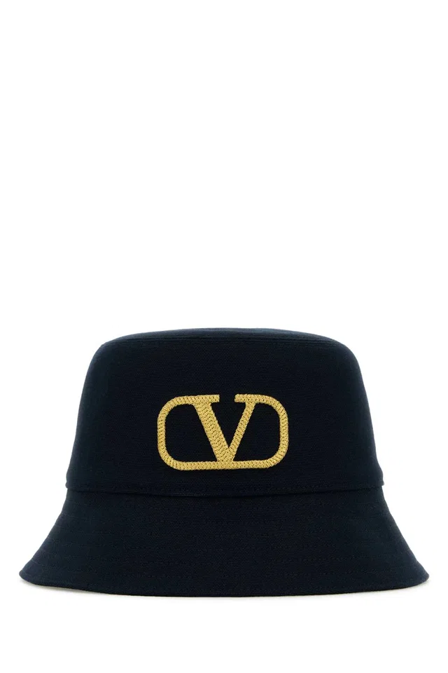 Valentino Garavani Bucket Vlogo-Embroidered Cotton Hat — Navy in Navy from HEWI