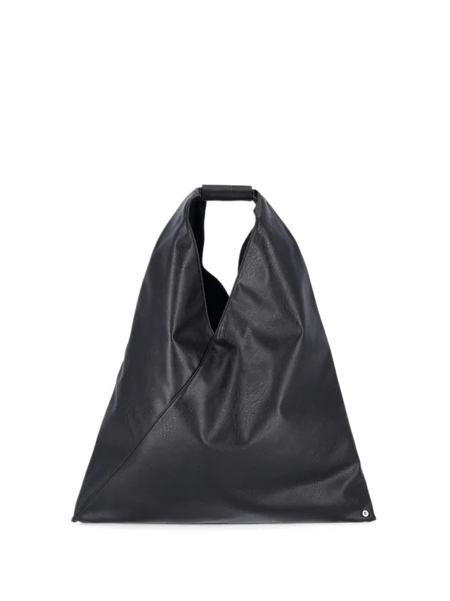 Maison Margiela Japanese Origami-Inspired Hobo Bag — Black Hand in Black Leather from HEWI