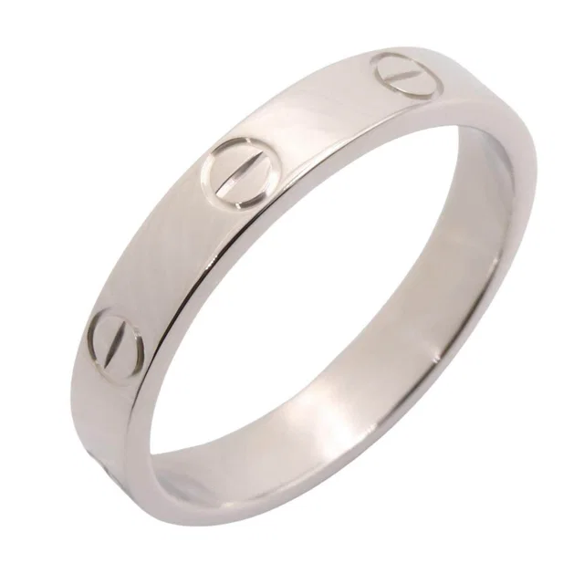 Cartier Mini Love Au750 White Gold Ring Size 15 in White from LuxUness