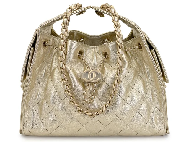 Chanel Metallic Gold Quilted Caviar Small 25 Gold Hardware, 2025 from Sotheby's