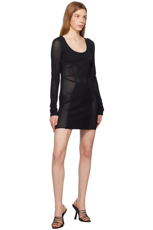 Dion Lee Black Paneled Minidress, photo 4 of 4 from SSENSE